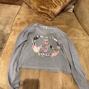 Kids Gray Peace Sign Long Sleeve Tee